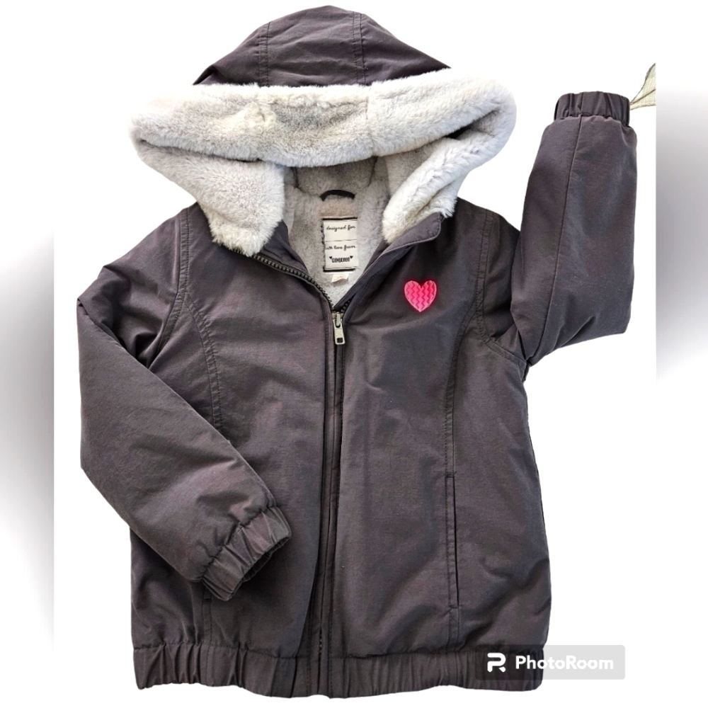 GYMBOREE JACKET GIRLS SZ S 5-6 GRAY PINK